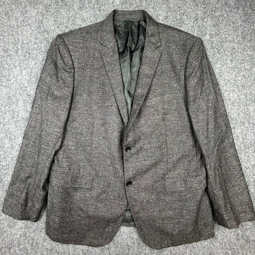 Theory Silk Wool Blazer Mens 46 Charcoal Grey Rodolf CF Heyward 2 Sport Coat